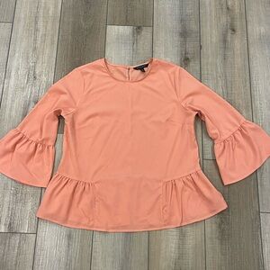 Banana Republic Women's Peach Ruffle Sleeve Top Size Small